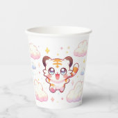 Pastel Tiger Baby Duschpapier Pappbecher (Vorderseite)