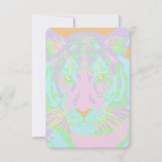 Pastel Tiger Party Einladung (Vorderseite)