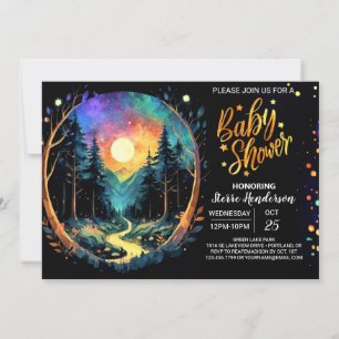 Pastel Timber Adventure erwartet Baby Shower Einladung