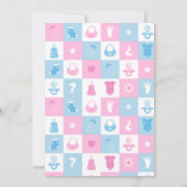 Pastel Tiny Icons Geschlechtsenthüllung Einladung (Rückseite)