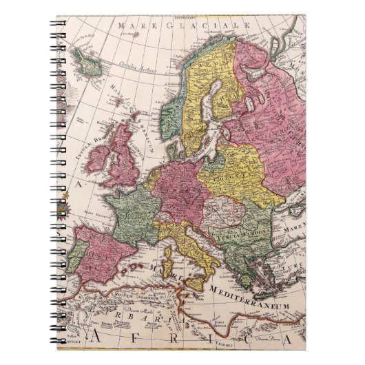 Pastel-Toned Vintag Europe Notebook Notizblock (Vorderseite)