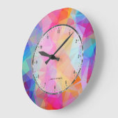 Pastel Tones Geometric Polygonal Pattern 2 Große Wanduhr (Winkel)