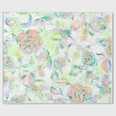 Pastel Tones Hand Paint Rose Geschenkpapier (Flach)