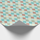 Pastel Tones Kariert Geometric Muster Geschenkpapier (Ecke)