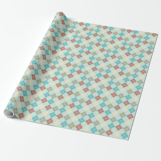 Pastel Tones Kariert Geometric Muster Geschenkpapier (Ungerollt)