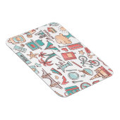 Pastel Tourist Muster Magnet (Rechte Seite)