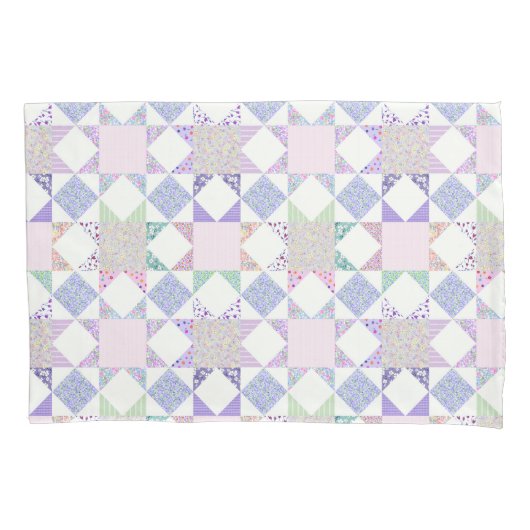 Pastel Traditional Star Patchwork Quilt Retro Kissenbezug (Vorderseite)