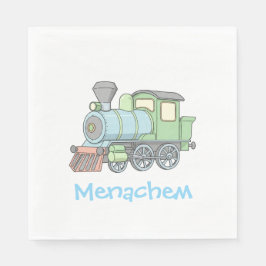 Pastel Train upsherin napkins Serviette