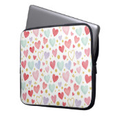 Pastel-Träume Wasserfarben-Herzen Laptopschutzhülle (Vorderseite Links)