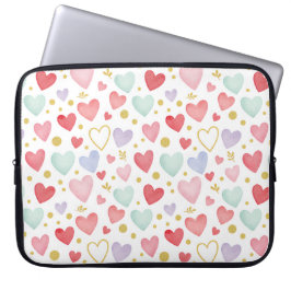 Pastel-Träume Wasserfarben-Herzen Laptopschutzhülle