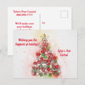 PASTEL TREE CHRISTMAS BUSINESS POSTCARD ANKÜNDIGUNGSPOSTKARTE (Vorne/Hinten)