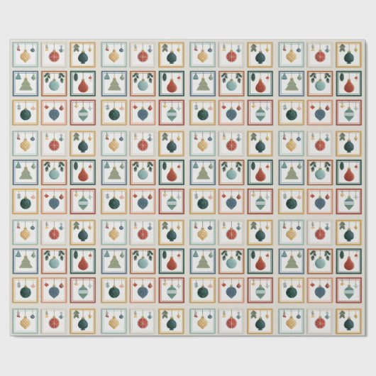 Pastel Tree Grid for Christmas Cheer Geschenkpapier (Flach)