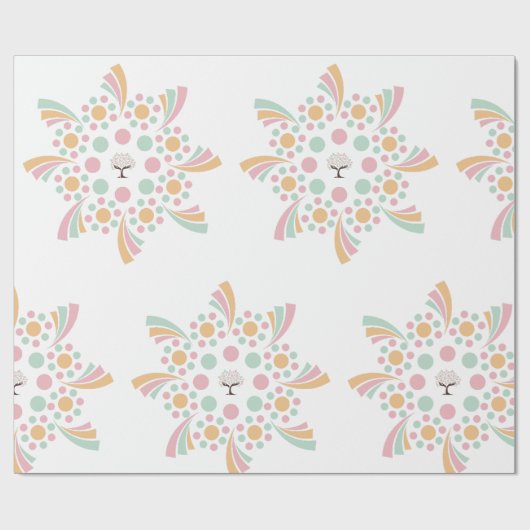 Pastel Tree of Life Mandala Geschenkpapier (Flach)