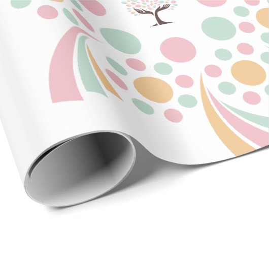 Pastel Tree of Life Mandala Geschenkpapier (Rolleneckpunkt)