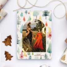 Pastel Trees Arch Foto Goldmedaille Weihnachtskart