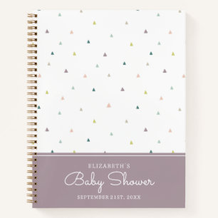 Pastel Triangle Doodle Babydusche Gästebuch Notizblock