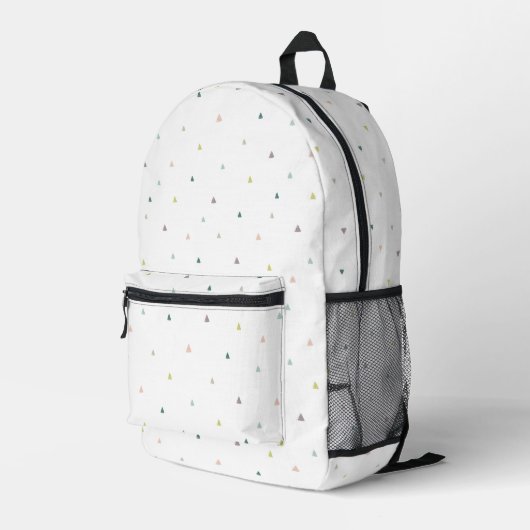 Pastel Triangle Doodle Muster Bedruckter Rucksack (Rückseitige Ecke Rechts)
