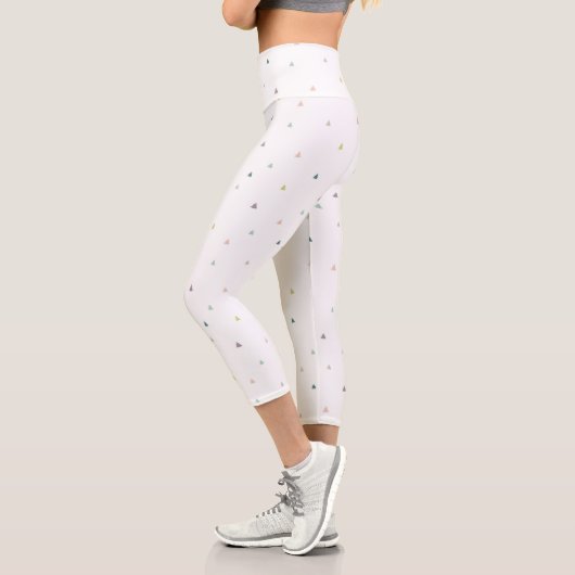 Pastel Triangle Doodle Muster Capri Leggings (Links)