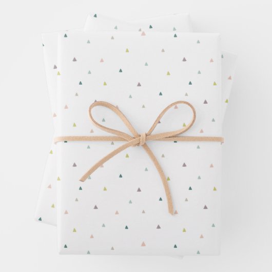 Pastel Triangle Doodle Muster Geschenkpapier Set (Beispiel)