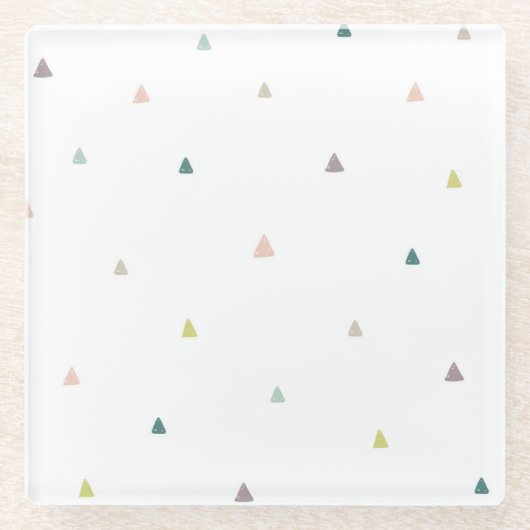 Pastel Triangle Doodle Muster Glasuntersetzer (Vorderseite)