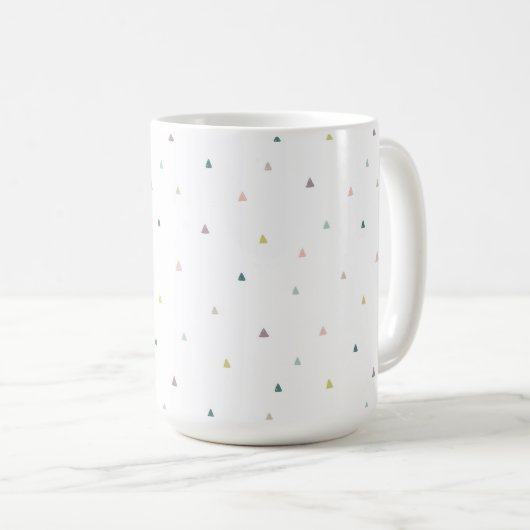 Pastel Triangle Doodle Muster Kaffeetasse (VorderseiteRechts)