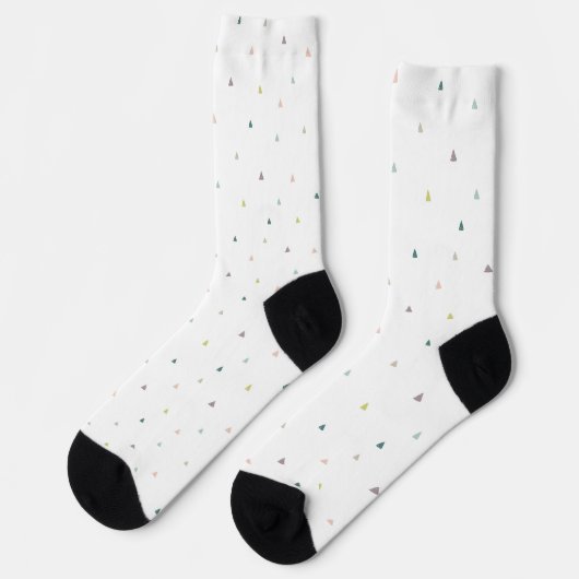 Pastel Triangle Doodle Muster Socken (Linkes Detail)