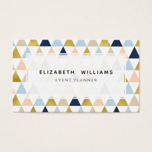 Pastel Triangle Event Planer Business Cards