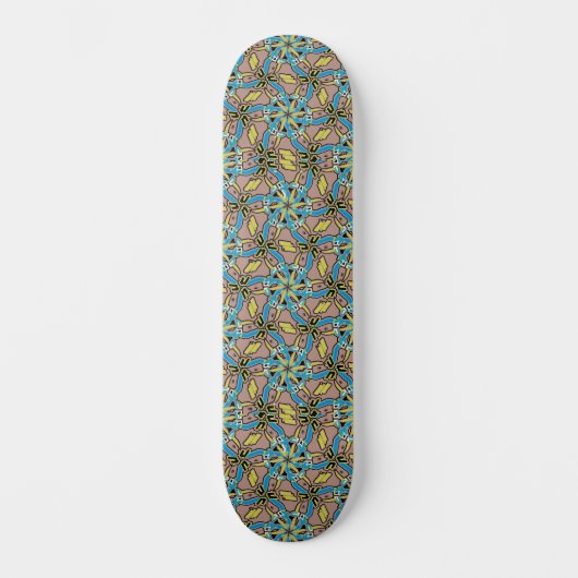 Pastel Tribal Handgezeichnetes Muster Skateboard (Vorderseite)