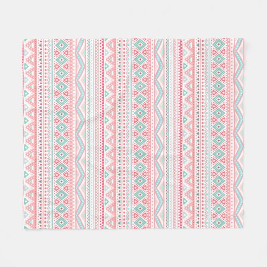Pastel Tribal Muster Fleece Blanket, mittel (Vorderseite (Horizontal))