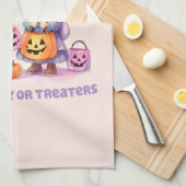 Pastel Trick oder Treaters Geschirrtuch (Viertel Falte)