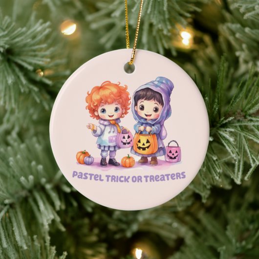 Pastel Trick oder Treaters Keramik Ornament (Baum)