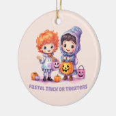 Pastel Trick oder Treaters Keramik Ornament (Links)