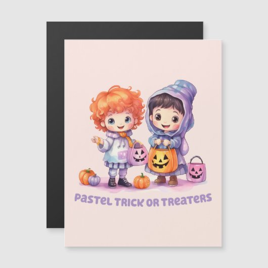 Pastel Trick oder Treaters Magnetkarte (Vorne/Hinten)