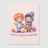 Pastel Trick oder Treaters Magnetkarte (Vorderseite)