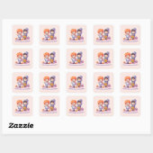 Pastel Trick oder Treaters Quadratischer Aufkleber (Blatt)