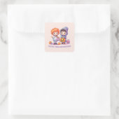 Pastel Trick oder Treaters Quadratischer Aufkleber (Tasche)