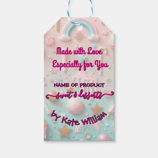 Pastel Tropfen Cookie and Dessert Packaging Geschenkanhänger (Vorderseite)