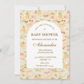 Pastel Tropical Animals Baby Shower Einladung (Vorderseite)