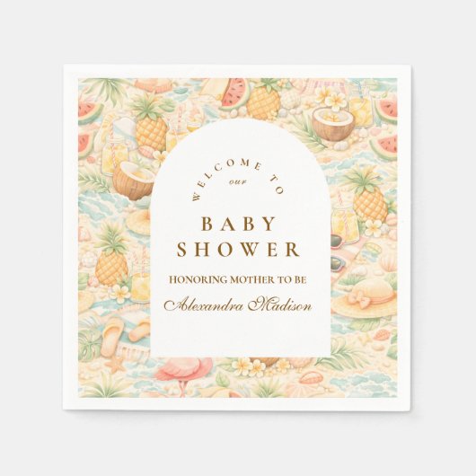 Pastel Tropical Animals Serviette (Vorderseite)