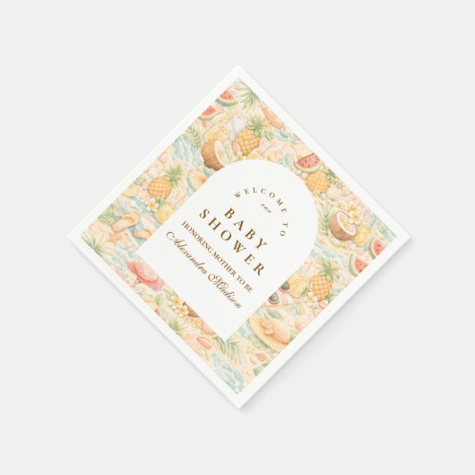 Pastel Tropical Animals Serviette (Ecke)