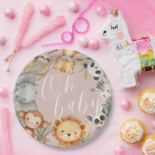 Pastel Tropical Baby Dusche Jungle Safari Tiere Pappteller (Party)