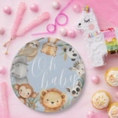 Pastel Tropical Baby Dusche Jungle Safari Tiere Pappteller (Party)
