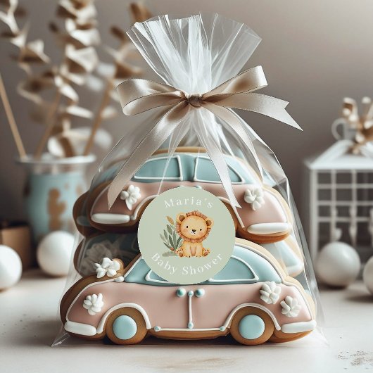 Pastel Tropical Baby Dusche Jungle Safari Tiere Runder Aufkleber