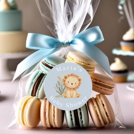 Pastel Tropical Baby Dusche Jungle Safari Tiere Runder Aufkleber