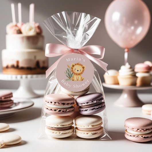 Pastel Tropical Baby Dusche Jungle Safari Tiere Runder Aufkleber