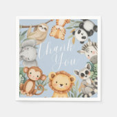 Pastel Tropical Baby Dusche Jungle Safari Tiere Serviette (Vorderseite)