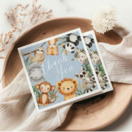 Pastel Tropical Baby Dusche Jungle Safari Tiere Serviette