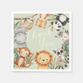 Pastel Tropical Baby Dusche Jungle Safari Tiere Serviette (Vorderseite)