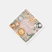 Pastel Tropical Baby Dusche Jungle Safari Tiere Serviette (Ecke)