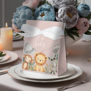 Pastel Tropical Baby Shower Jungle Safari Tiere Geschenkschachtel